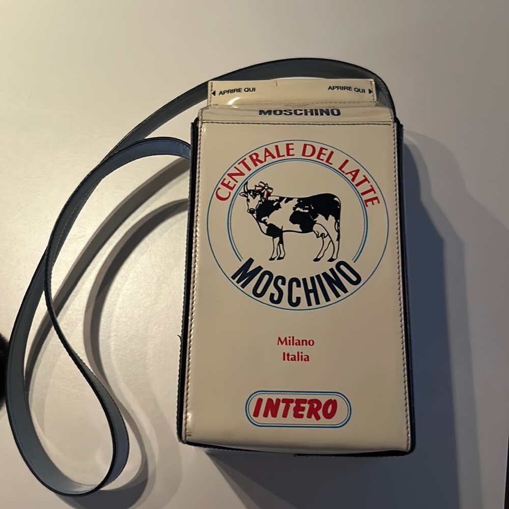 Vintage Moschino Milk Carton Leather Shoulder Bag
